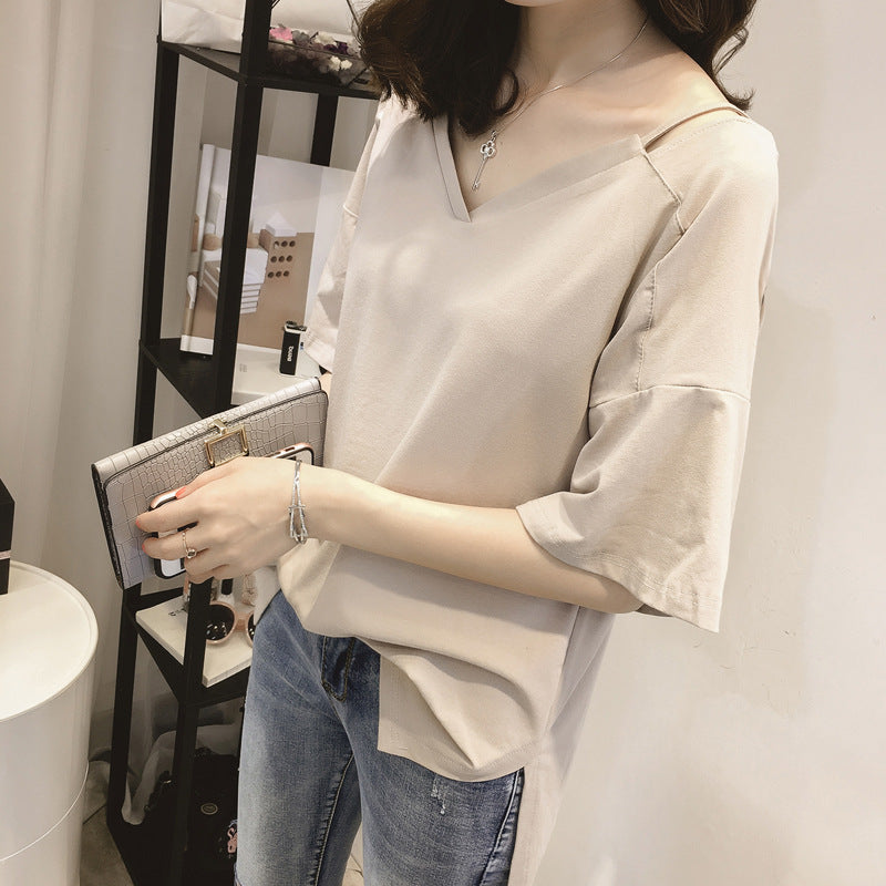 2020 Summer Loose V-Neck Women's T-Shirt