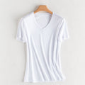 V-Neck Silk Cotton T-Shirt for Women - Summer 2020